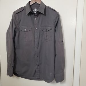 Helix Mens gray button down size small
